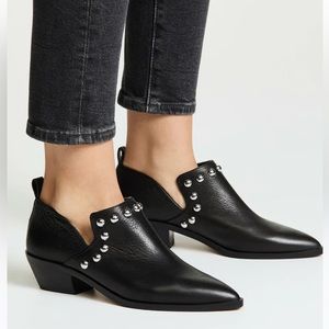 Rebecca Minkoff Katen Black Leather Studded Booties 7